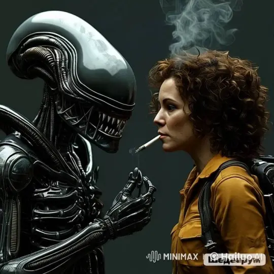 Ripley Laughs at Staring Alien in Live2D Animation – AI Generated Video | Hailuo AI