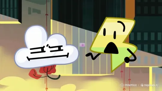 Animated Cityscape: Cloud and Lightning Bolt's Dynamic Dialogue – AI Generated Video | Hailuo AI