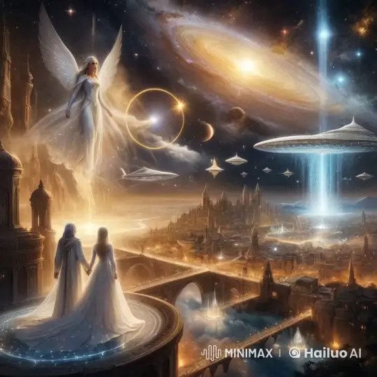 Pleiadian Arrival and Ascension Over Atlantis Cityscape – AI Generated Video | Hailuo AI