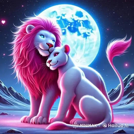 Magical Night: Mythical Lions in Serene Glow – AI Generated Video | Hailuo AI