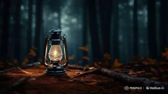 Old Lantern Flickers in a Spooky Forest Setting – AI Generated Video | Hailuo AI