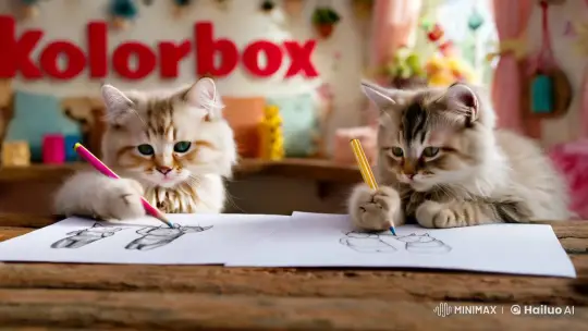 Artistic Kittens Create in a Whimsical Sunlit Room – AI Generated Video | Hailuo AI