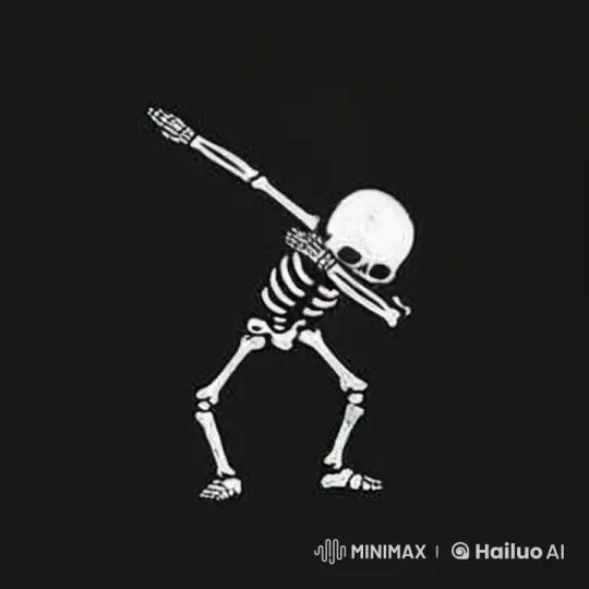 Skeleton Dabs in Varied Photo Styles Animation – AI Generated Video | Hailuo AI