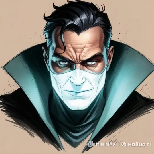 Dark Cloaked Character with Neon Eyes in Live2D Animation – AI Generated Video | Hailuo AI