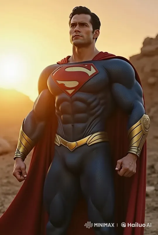 Superman Battles Alien Monster in Desert at Twilight – AI Generated Video | Hailuo AI