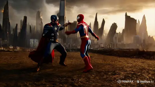 Marvel Heroes Confrontation and Mysterious Alliances – AI Generated Video | Hailuo AI