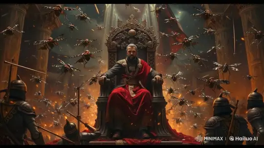 King's Haunting Transformation into Skeleton in Dim Palace – AI Generated Video | Hailuo AI