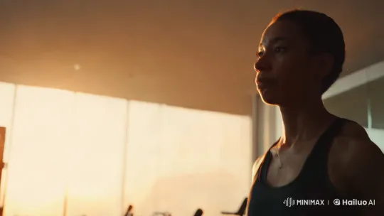 Optimist Exudes Hope in Minimalist Gym Scene – AI Generated Video | Hailuo AI