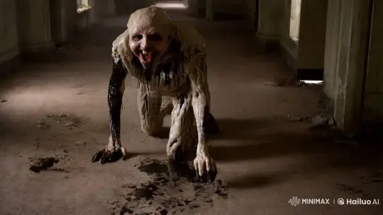 Eerie Figure Haunts Abandoned Asylum in Aesthetic Horror Clip – AI Generated Video | Hailuo AI