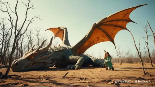 Desolate Forest: Dragon's Struggle Impacts Environment – AI Generated Video | Hailuo AI