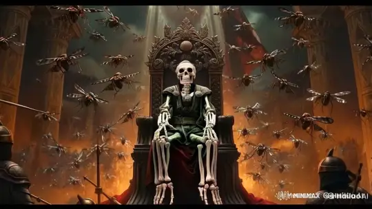 King's Skeletal Remains Revive in Ancient Court – AI Generated Video | Hailuo AI