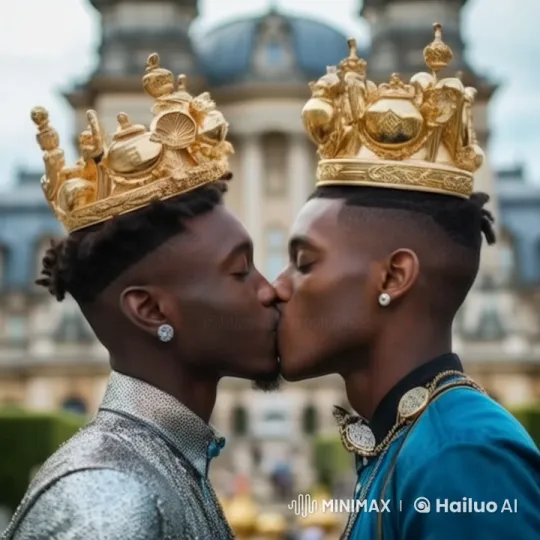 Two Women in Gold Crowns Embrace After Revealing Disguises – AI Generated Video | Hailuo AI