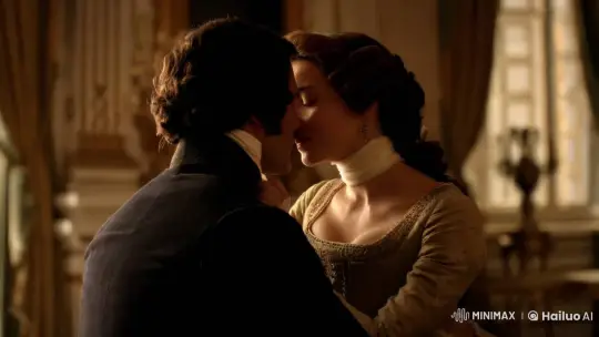 Intimate Embrace: Timeless Romance in Artful Setting – AI Generated Video | Hailuo AI