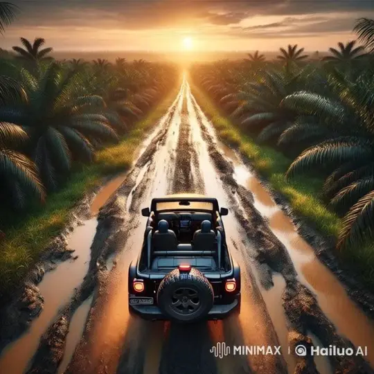 High-Realism Car Chase Through Lush Sunset Road – AI Generated Video | Hailuo AI