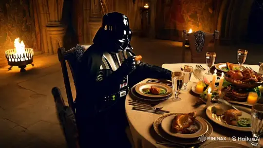 Darth Vader's Dark Dining Hall Feast – AI Generated Video | Hailuo AI