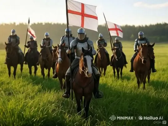 Armored Knights Advance in Live2D Epic Meadow Scene – AI Generated Video | Hailuo AI