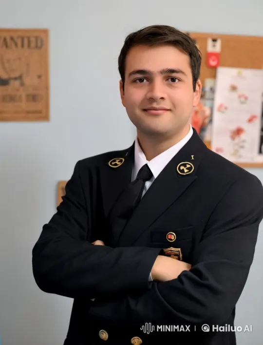 Formal Man in Uniform Waves Cheerfully – AI Generated Video | Hailuo AI