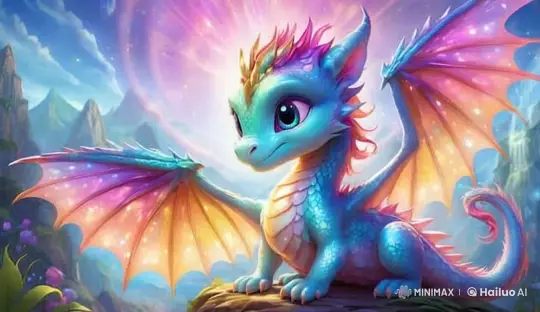 Curious Baby Dragon in Enchanted Mountain Landscape – AI Generated Video | Hailuo AI