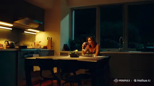 Mysterious Tension in Contemporary Kitchen Setting – AI Generated Video | Hailuo AI