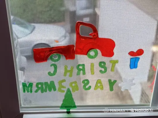 Animated 'MERRY CHRISTMAS' Window Transforms to 'FORK YOU' – AI Generated Video | Hailuo AI