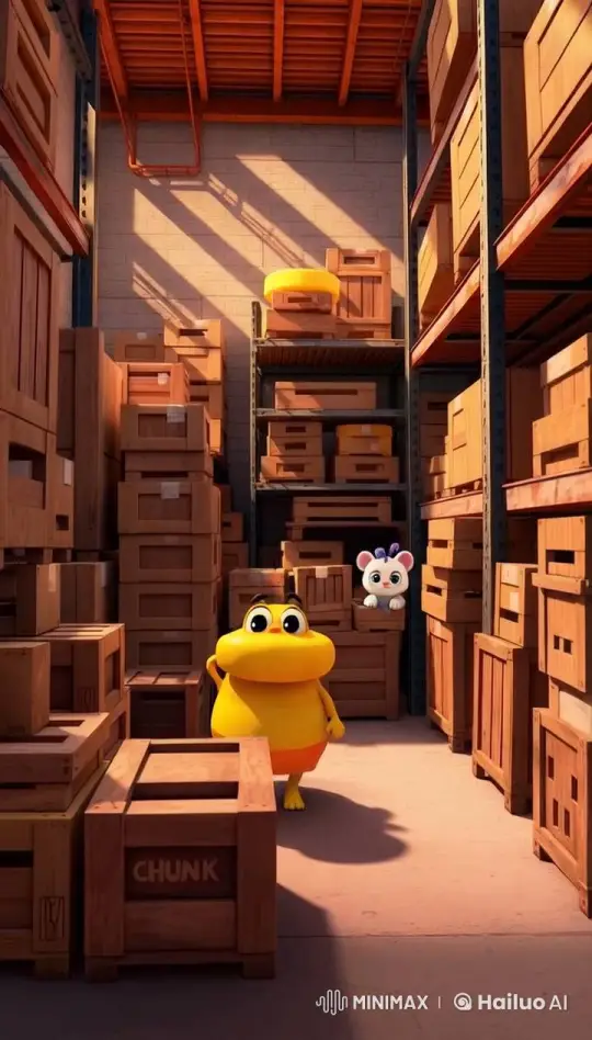 Chunky and Shiro in a Warehouse Scene – AI Generated Video | Hailuo AI
