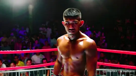 Albanian Champion Kaba Faces Thailand's Tong Long in Intense Kickboxing Match – AI Generated Video | Hailuo AI