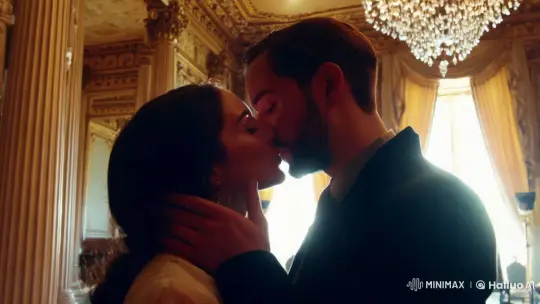 Intimate Kiss in Opulent Baroque Setting – AI Generated Video | Hailuo AI