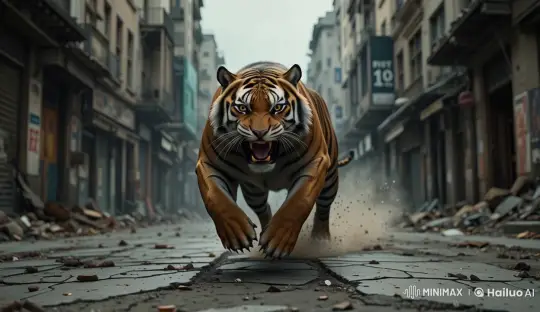 Tiger Attacks Camera in Realistic Live2D Animation – AI Generated Video | Hailuo AI