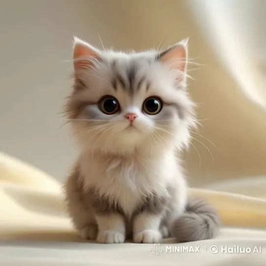 Curious Fluffy Kitten Searches for Mother – AI Generated Video | Hailuo AI