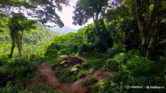 Man in Harmony with Majestic Jungle Landscape – AI Generated Video | Hailuo AI