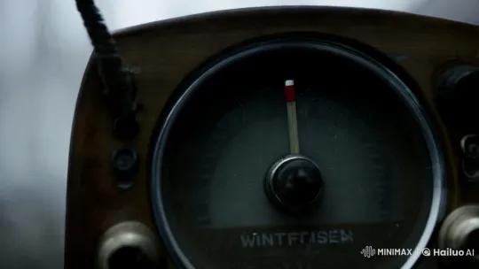Vintage Radio Signals Rescue Team in Snowy Wilderness – AI Generated Video | Hailuo AI