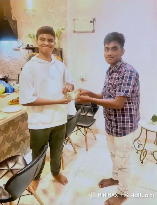 Young Men Share Affectionate Moment in Kitchen – AI Generated Video | Hailuo AI