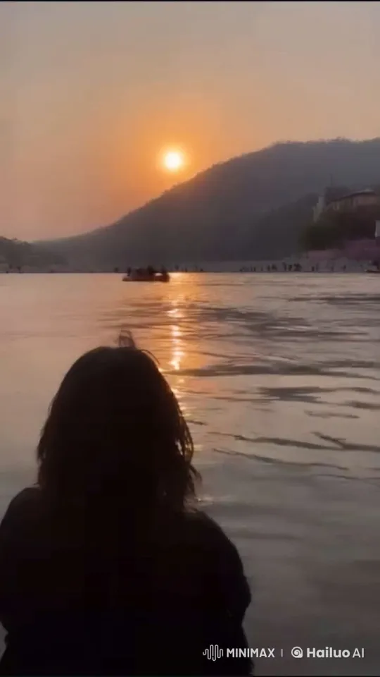 Tranquil Sunset: Silhouetted Gaze Over Reflective Waters – AI Generated Video | Hailuo AI