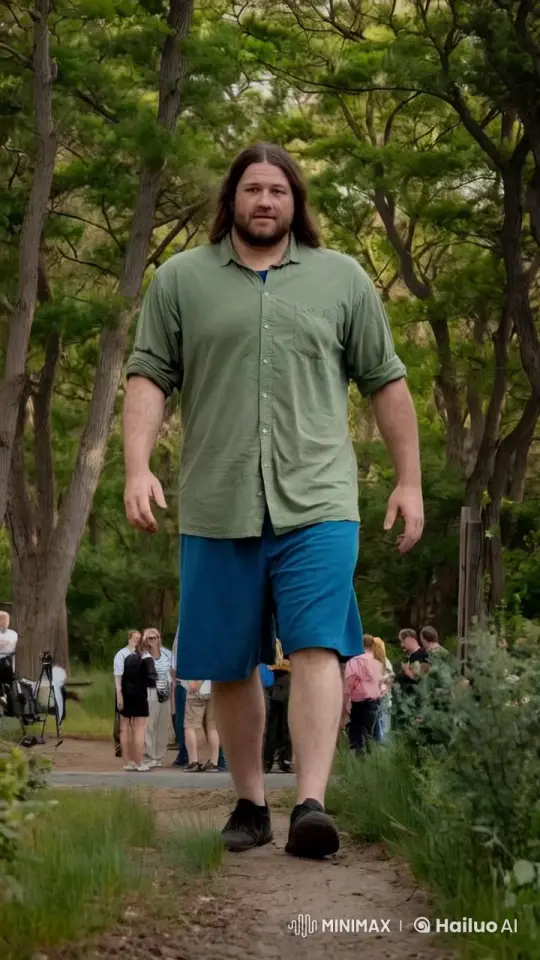 Man Walks Through Forest, Observers Watch – AI Generated Video | Hailuo AI