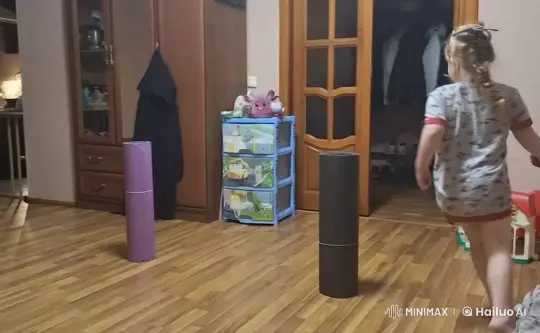 Girl and Bunny Play in Cozy Indoor Setting – AI Generated Video | Hailuo AI