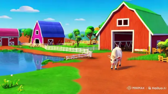 Vibrant 3D Animated Baby Cow on a Lively Farm – AI Generated Video | Hailuo AI
