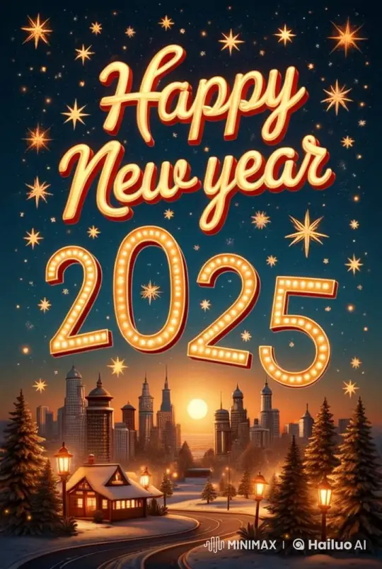 Joyful New Year 2025 Celebration Animation – AI Generated Video | Hailuo AI