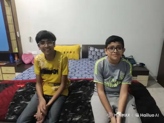 Boys Sharing a Friendly Kiss on the Bed – AI Generated Video | Hailuo AI