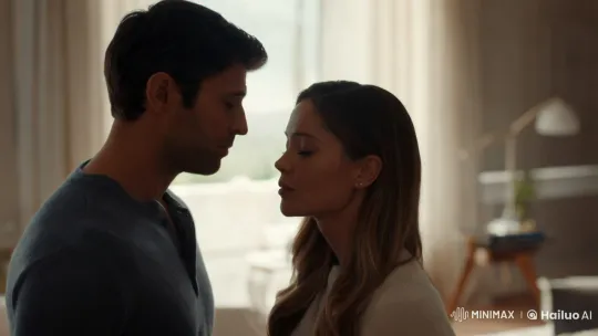 Intimate Moment Captured in Serene, Dimly Lit Room – AI Generated Video | Hailuo AI