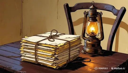 Antique Lantern Illuminates Old Letters on Rustic Table – AI Generated Video | Hailuo AI