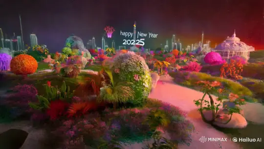 Happy New Year 2025: Aesthetic Celebration of Natural Selection – AI Generated Video | Hailuo AI