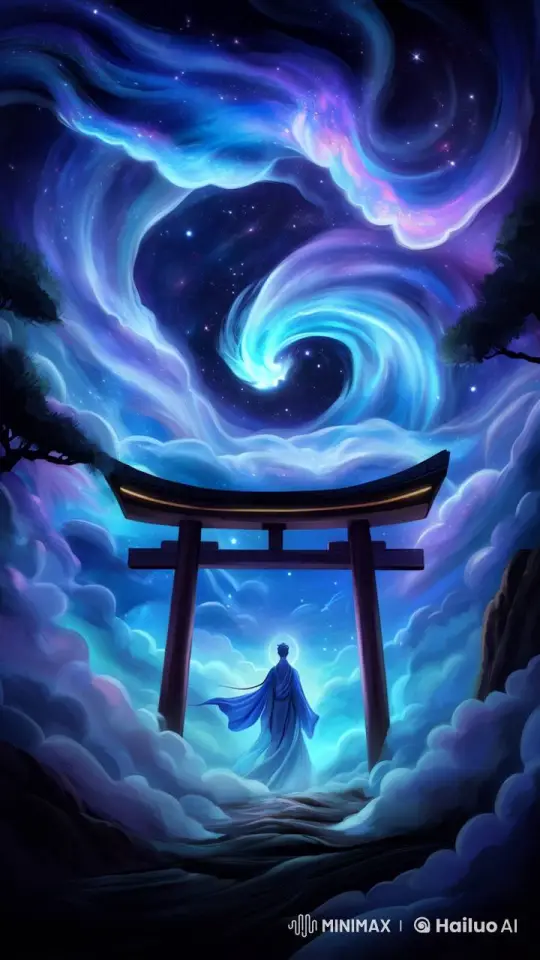 Enchanted Torii Gateway in Celestial Night – AI Generated Video | Hailuo AI