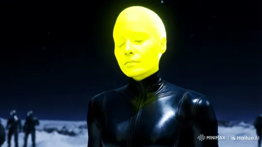 Luminescent Figure in Dark, Dreamlike Setting – AI Generated Video | Hailuo AI