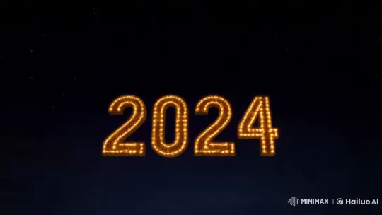 Celestial 2024 Countdown with Fireworks and Celebration – AI Generated Video | Hailuo AI