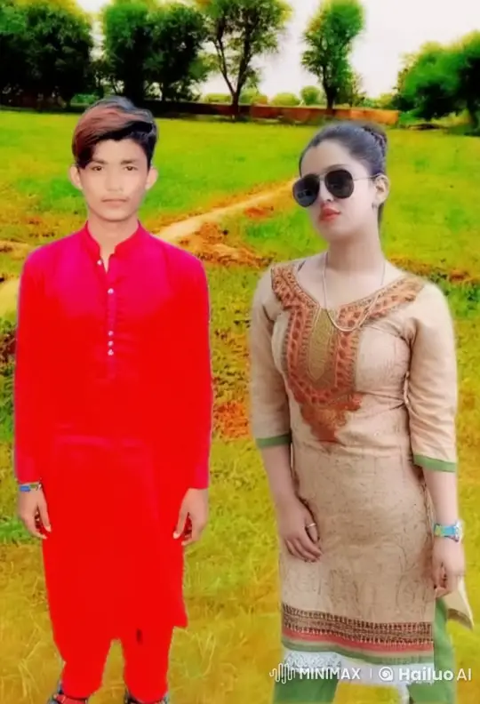 Young Couple Embraces in Peaceful Countryside Setting – AI Generated Video | Hailuo AI
