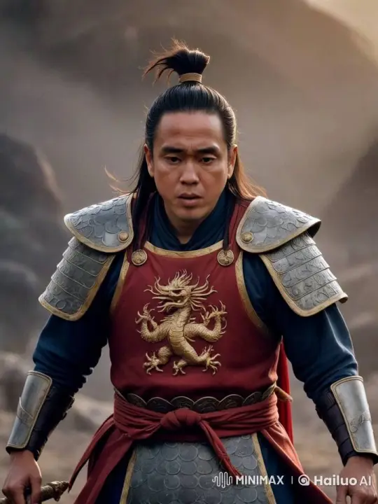 Warrior with Fiery Sword in Rocky Landscape – AI Generated Video | Hailuo AI