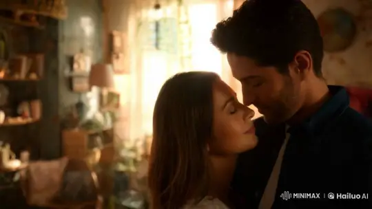 Intimate Embrace Captured in Artistic Warmth – AI Generated Video | Hailuo AI