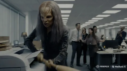 Alien's Office Rampage: Fury Meets Mundanity – AI Generated Video | Hailuo AI