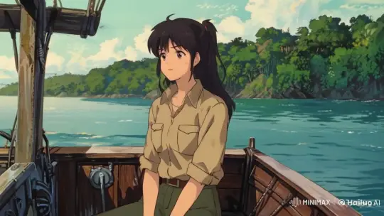 Thoughtful Lady on Shimmering Sea in Live2D Animation – AI Generated Video | Hailuo AI