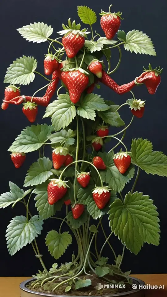 Lively Strawberry Plant Dance in Live2D Animation – AI Generated Video | Hailuo AI